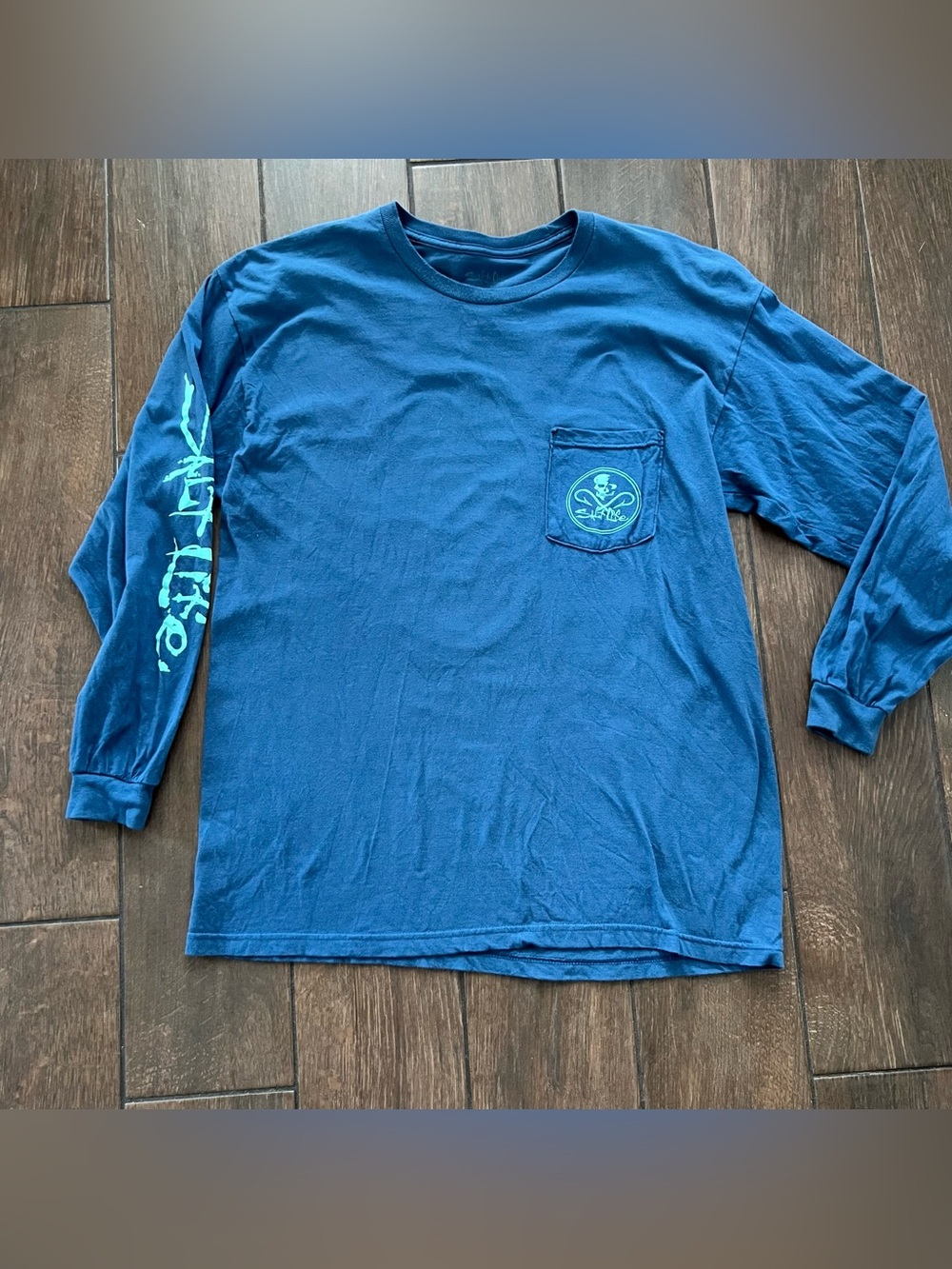 Salt Life Long Sleeve Blue T Shirt size Large